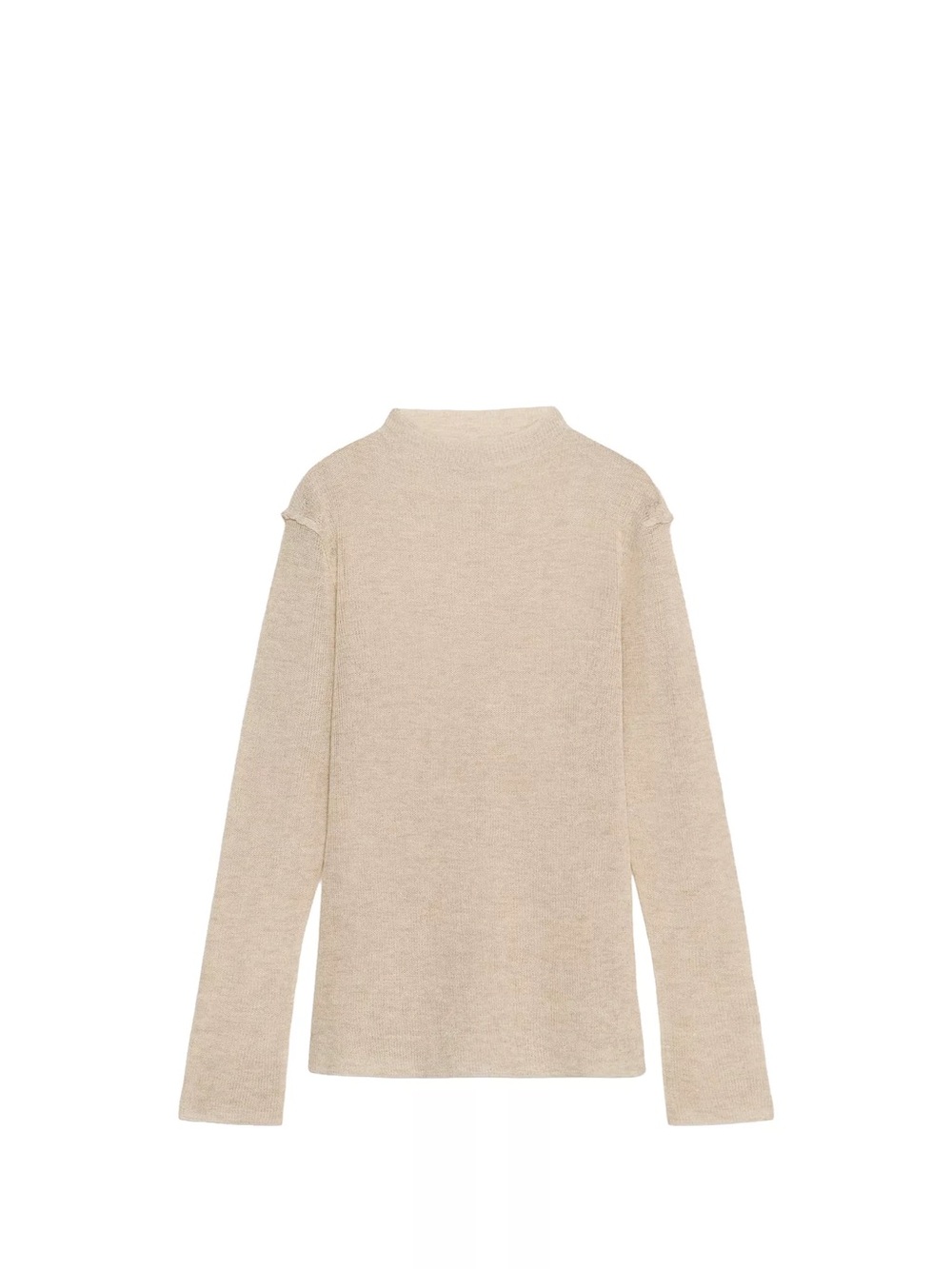 Zara Cream Mock Neck Knit Sweater